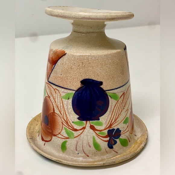 19th Century Antique Gaudy Welsh Pot de Fleurs II Pattern Pedestal Urn Rare - Picture 12 of 16